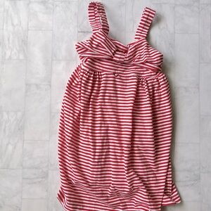 Mayoral Red & White Striped Bow Front Sun Dress